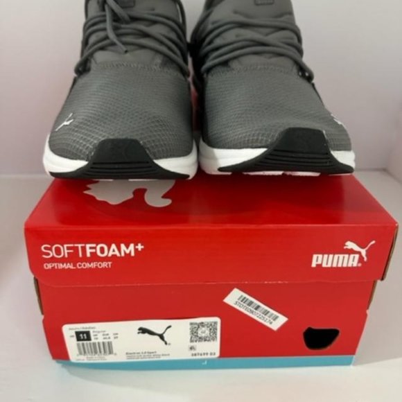 PUMA Men's Electron 2.0 Logo Mesh Lace-Up Sneakers Gray Size: 11 New In Box - Picture 3 of 6
